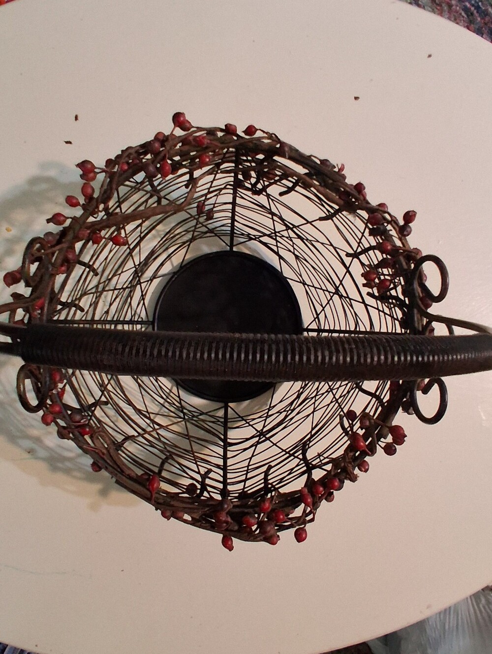 Rustic Wire Berry Cottagecore Basket